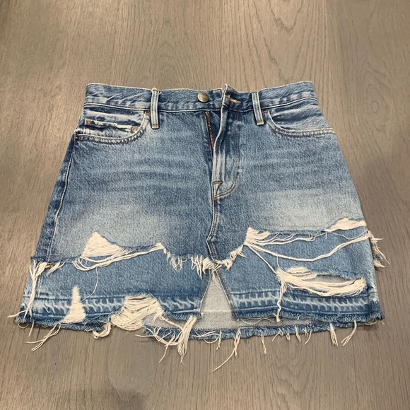 Frame Le Mini Skirt Front Split Release Hem - Picture 4 of 15